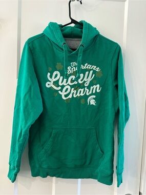 Michigan State Spartans Lucky Charm Hoodie Hooded Sweatshirt size M